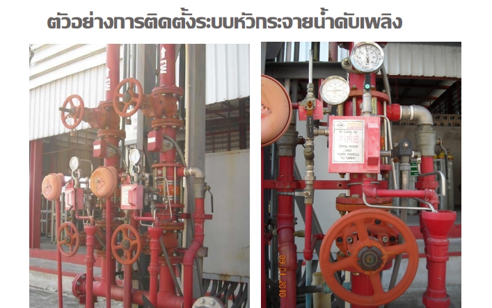 ตัวอย่างการติดตั้งระบบหัวกระจายน้ำดับเพลิง